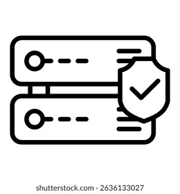 Secured outline icon. Simple vector icon design in outline style. Editable vector format