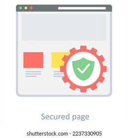 Secured page and security icon concept