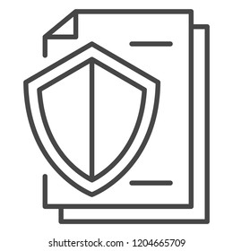Secured paper icon. Outline secured paper vector icon for web design isolated on white background