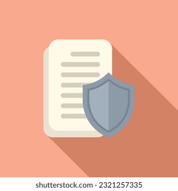 Secured papers icon flat vector. Business policy. Money finance
