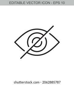 Secured password. Editable stroke line icon. Vector illustration.