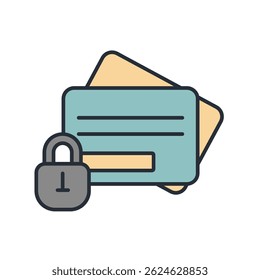 secured payment icon collection .design style with background