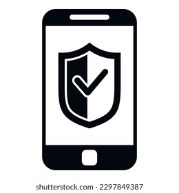 Secured phone icon simple vector. Mobile login. System account