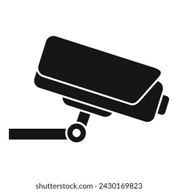 Secured police camera icon simple vector. Prevent crime. Stop online theft