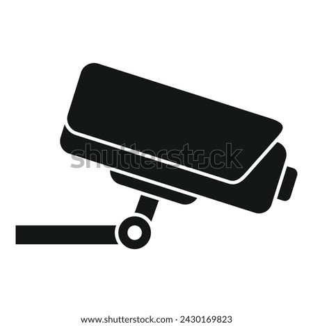 Secured police camera icon simple vector. Prevent crime. Stop online theft
