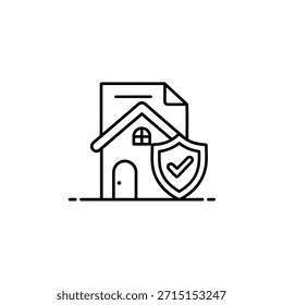 Icono de la documentación de la propiedad asegurada que representa la seguridad y la garantía