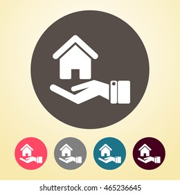 Secured & Protected Home Icon in round shape.