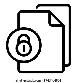 Secured reports icon. Outline secured reports vector icon for web design isolated on white background