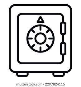 Secured safe icon outline vector. Lock code. Machine enigma