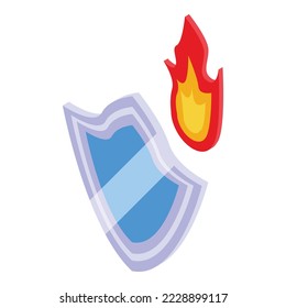 Secured shield risk icon isometric vector. Finance return. Chart control