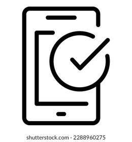 Secured smartphone icon outline vector. Guard police. Safety room