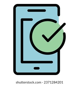 Secured smartphone icon outline vector. Guard police. Safety room color flat