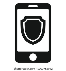 Secured smartphone icon. Simple illustration of Secured smartphone vector icon for web design isolated on white background