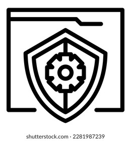 Secured software icon Symbol, Rahmenvektor. Geschäftsprozess. App-Code