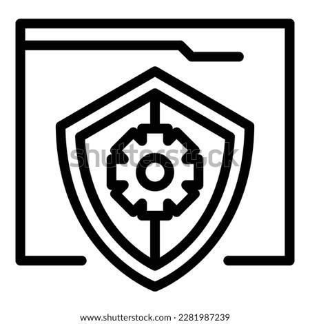 Secured software icon outline vector. Business process. App code