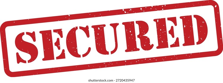 Secured stamp on white background