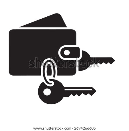 Secured Wallet with Keys Icon - Financial Security