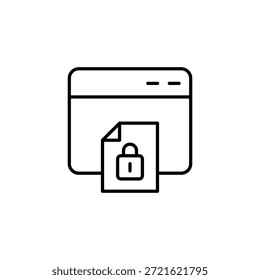 Icono de documento de Web protegido Esquema del explorador de archivos cifrados
