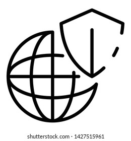 Secured web icon. Outline secured web vector icon for web design isolated on white background