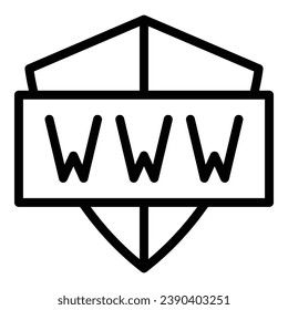 Secured web login icon outline vector. Online user. New password