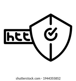 Secured webpage icon. Outline secured webpage vector icon for web design isolated on white background