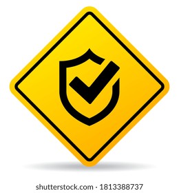 Secured zone vector sign isolated on white background