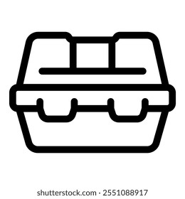 Contenedor de espuma de poliestireno cerrado de forma segura, ideal para transportar pedidos de alimentos de forma segura