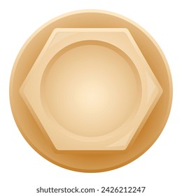 Securing bolt icon cartoon vector. Top device. Steel plug top