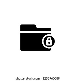 Securing data folder with padlock vector icon