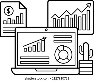 Securities and broking Vector Icon Design, Money Management Symbol, Leverage or debt Sign, Capital markets and investments stock illustration, Crypto Currency Alt coin Trends Concept, 