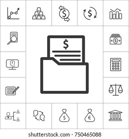 securities. Business, finance icons with elements for mobile concepts and web apps.