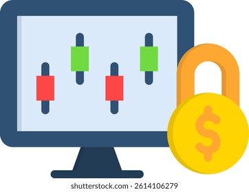 Securities Trading Icon Flat Vector Illustration