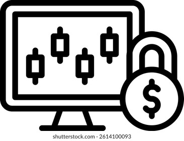 Securities Trading Icon Outline Vector Illustration