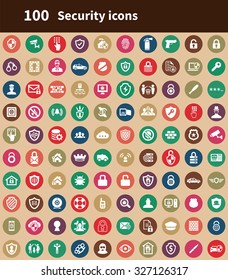 security 100 icons universal set for web and mobile