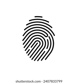 Security access concept. Fingerprint line vector icon isolated on white background