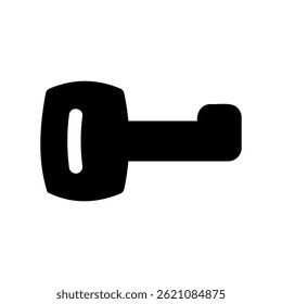 Security and Access Symbol Depicted as a Single Isolated Key Utensil