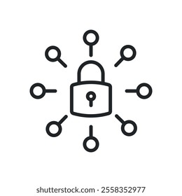 Security access thin line icons. Perfect pixel on transparent background