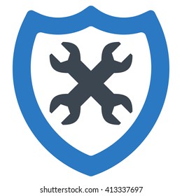 Security Adjustment vector icon. Style is bicolor flat icon symbol, smooth blue colors, white background.