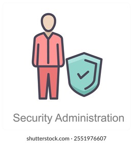 Administrador de seguridad y concepto de icono de empleado