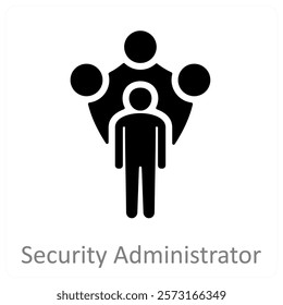 Security Administrator and firewall icon concept