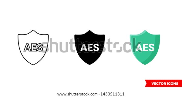 Security Aes Icon 3 Types Color Stock Vector (Royalty Free) 1433511311 ...