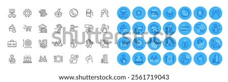 Security agency, Circle area and Inflation line icons pack. Online discounts, Moving service, Best manager web icon. Sun cream, Cashback card, Food delivery pictogram. Question mark, Bra. Vector