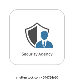 Security Agency Icon. Flat Design. Business Concept. Isolated Illustration.