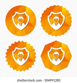 Security agency icon. Shield protection symbol.