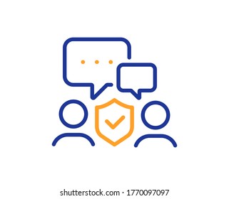 Security agency line icon. Body guards sign. Private protection symbol. Colorful thin line outline concept. Linear style security agency icon. Editable stroke. Vector