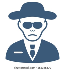 Security Agent vector icon. Flat blue symbol. Pictogram is isolated on a white background. Designed for web and software interfaces.