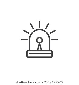 Ícone de linha do alarme de segurança. sinal de estilo linear para conceito móvel e web design. Ícone de vetor de contorno Sirene de alerta. Símbolo, ilustração de logotipo. Gráficos vetoriais