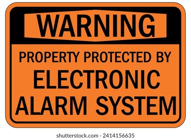 Security alarm sign and labels