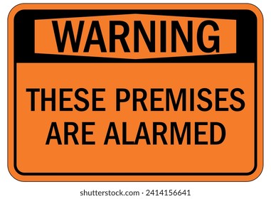 Security alarm sign and labels