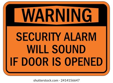 Security alarm sign and labels